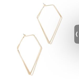 Jules Smith 14K Gold Plated Angular Geometric Hoops Earrings with Mixed Texture